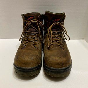 Red Wing Steel Toe Work Boots ASTM F 2413-11 Womens Sz 8 B Brown Lace Up Good